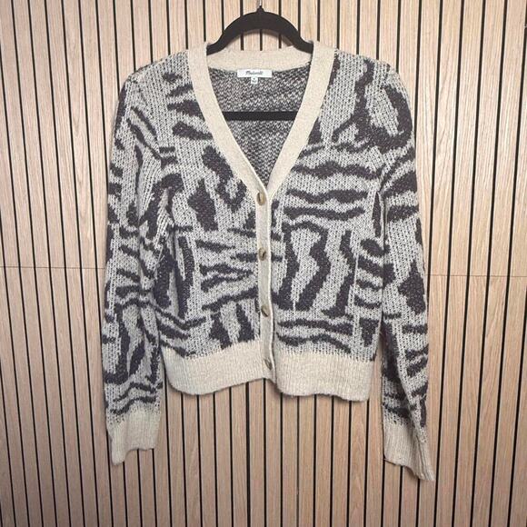 Madewell Sweaters - 221 Madewell V-Neck Cardigan in Abstract Animal (Size M)